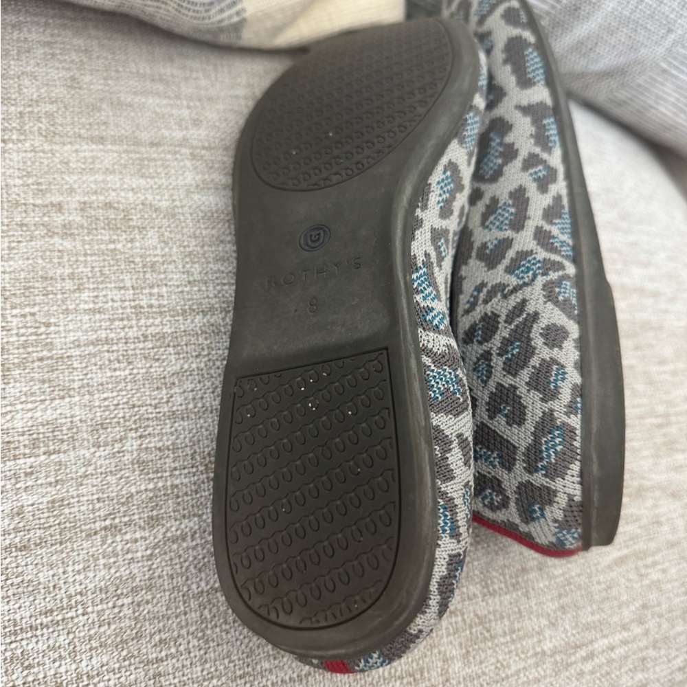 Rothy’s Size 8 Flats – Blue Gray Leopard Print – Rare Retired Style - Picture 5 of 6